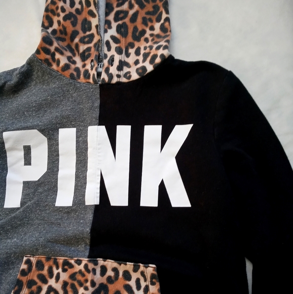 PINK Victoria's Secret Tops - VS PINK Cheetah Print Hoodie